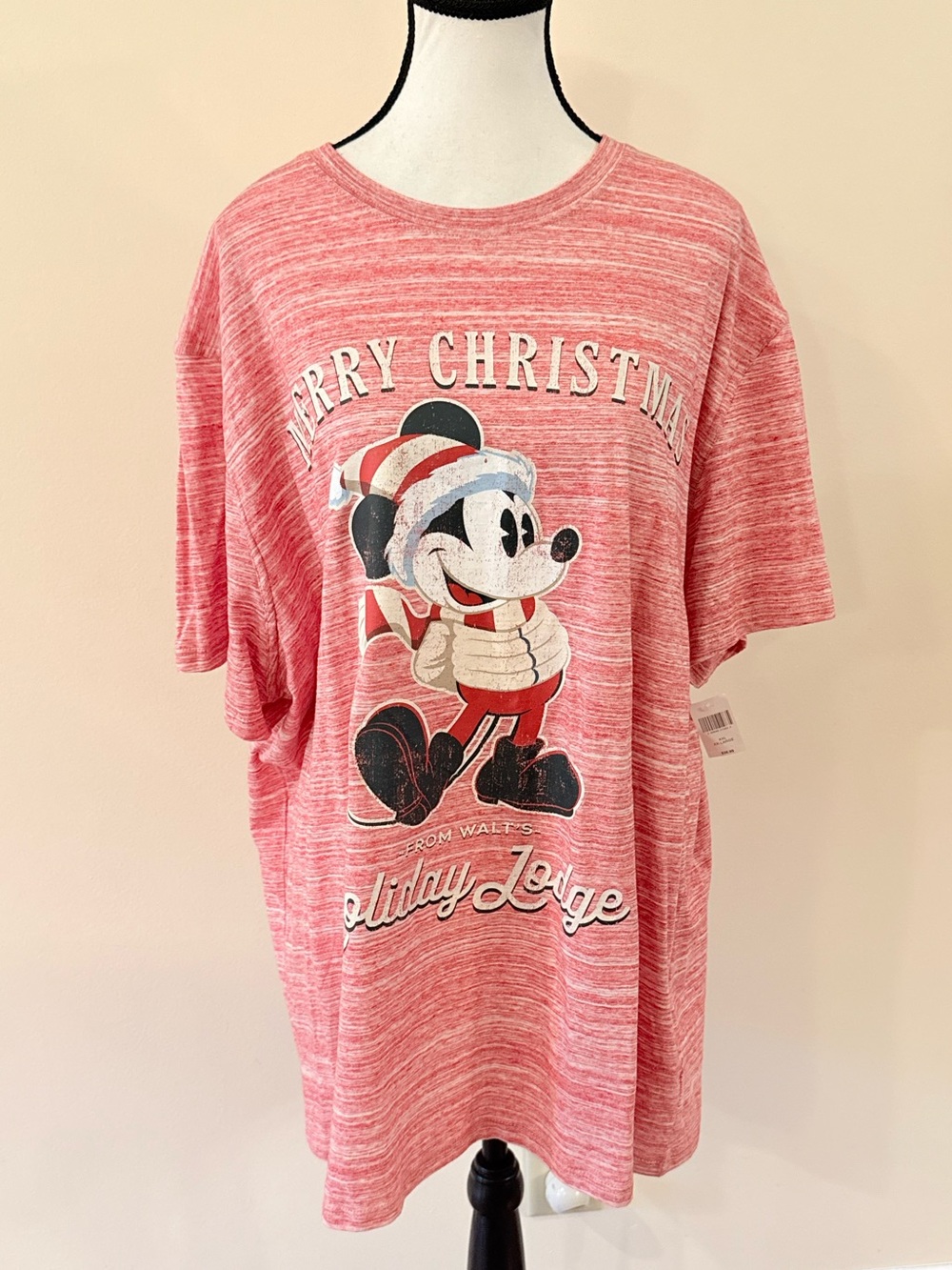 Disney "Merry Christmas" Mickey Mouse Red Holiday Tee - XXL